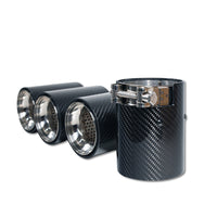 BMW M2/M3/M4/M5 F10/F80/F82/F83/F87 Carbon Fibre Exhaust Tips - Chrome X4 - view 4