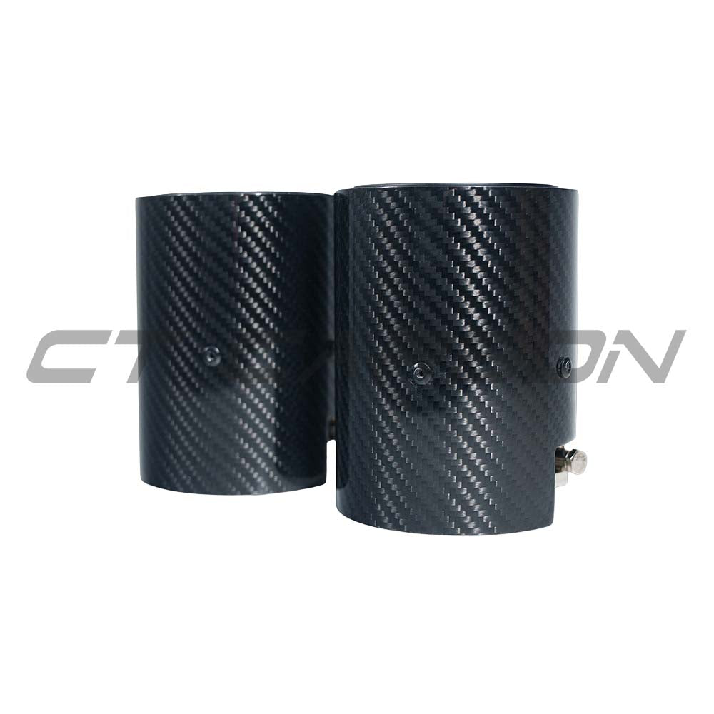 BMW F20/F21/F22/F23/F30/F31/F32/F33 Carbon Exhaust Tips - Matte Black (set Of 2) - view 2