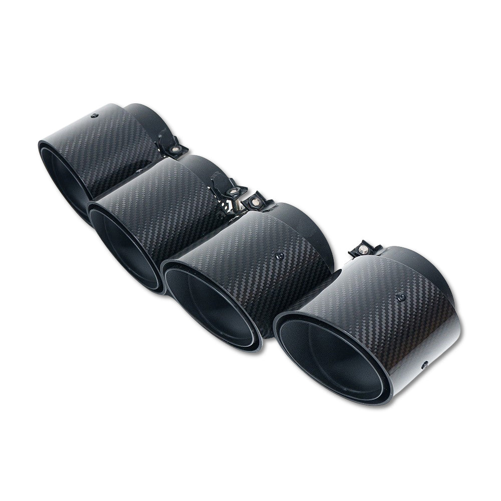 BMW M2, M3, M4 G87/G80/G81/G82/G83 Carbon Exhaust Tips - Black Slash Cut (set Of 4) - view 3