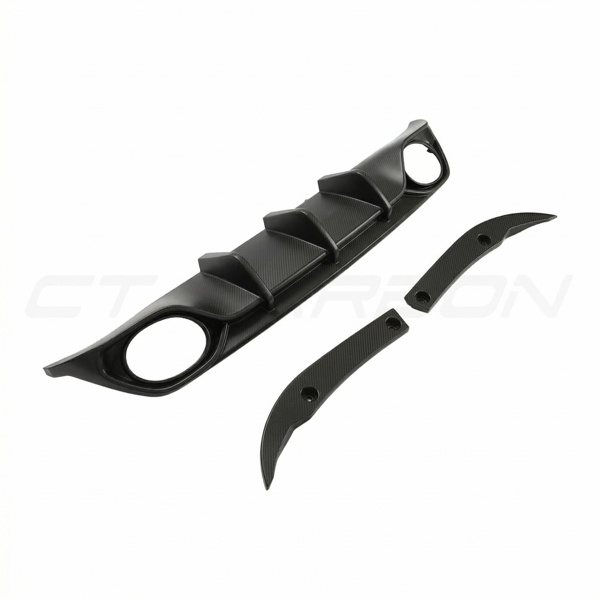 Audi RS3 8Y 2022-2024 Saloon Matte Carbon Fibre Diffuser - V1 - CT Design - view 2