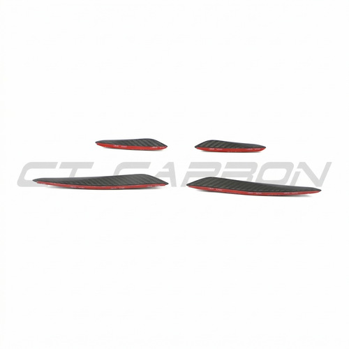 Audi RS3 8Y 2025+ Matte Carbon Fibre Front Bumper Canards - CT Design - view 2