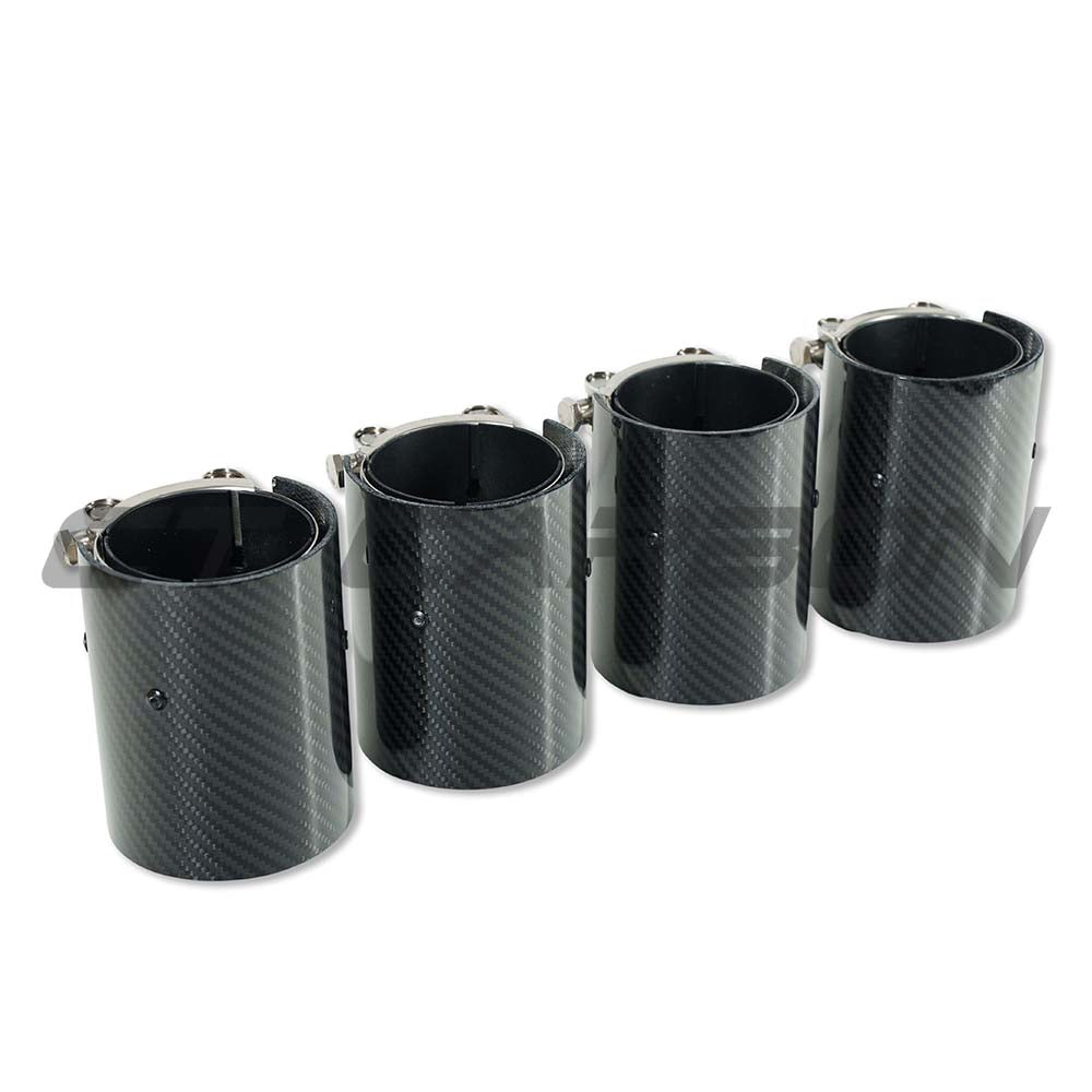 BMW M2/M3/M4/M5 F10/F80/F82/F83/F87 Carbon Fibre Exhaust Tips - Black X4 - view 4