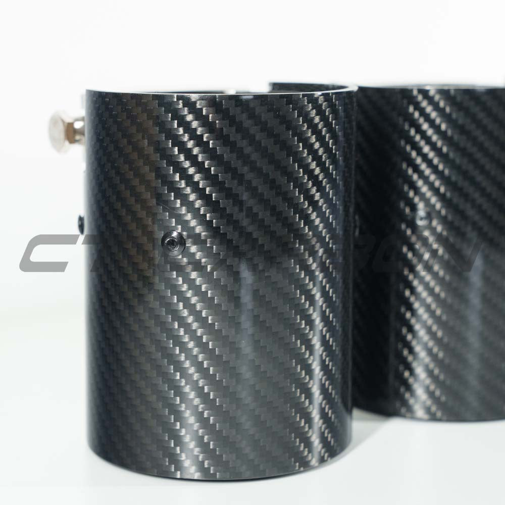 BMW M2/M3/M4/M5 F10/F80/F82/F83/F87 Carbon Fibre Exhaust Tips - Black X4 - view 7