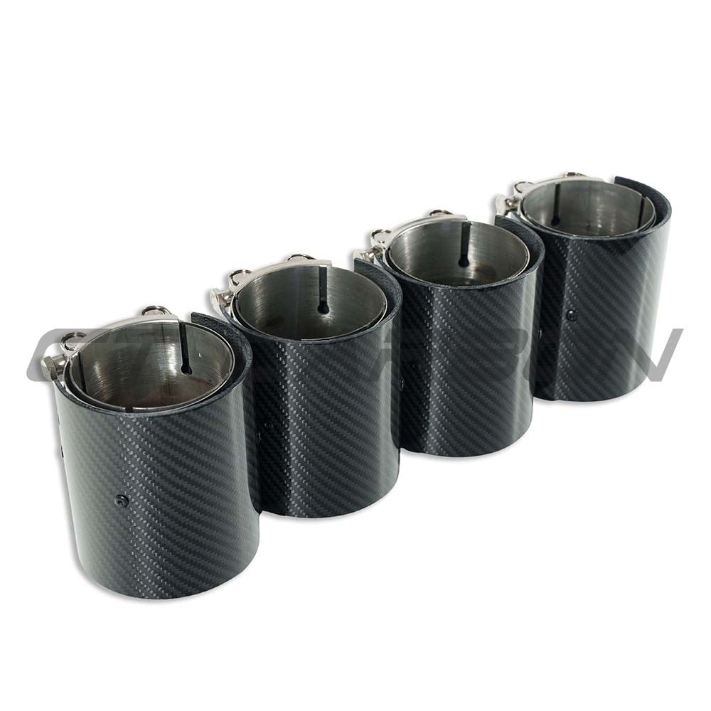 BMW M2, M3, M4 G87/G80/G81/G82/G83 Carbon Exhaust Tips - Chrome Straight Cut (set Of 4) - view 4
