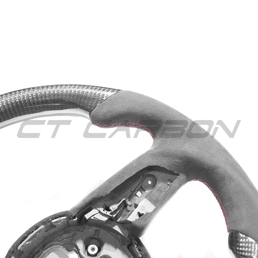 Audi B9 & 8V 2016-2024 Carbon Fibre / Alcantara Flat Bottom Custom Steering Wheel - view 6