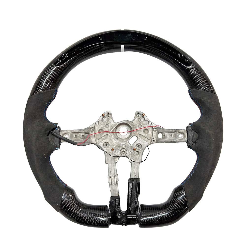 BMW Fxx Alcantara/carbon Fibre/led Flat Bottom Steering Wheel