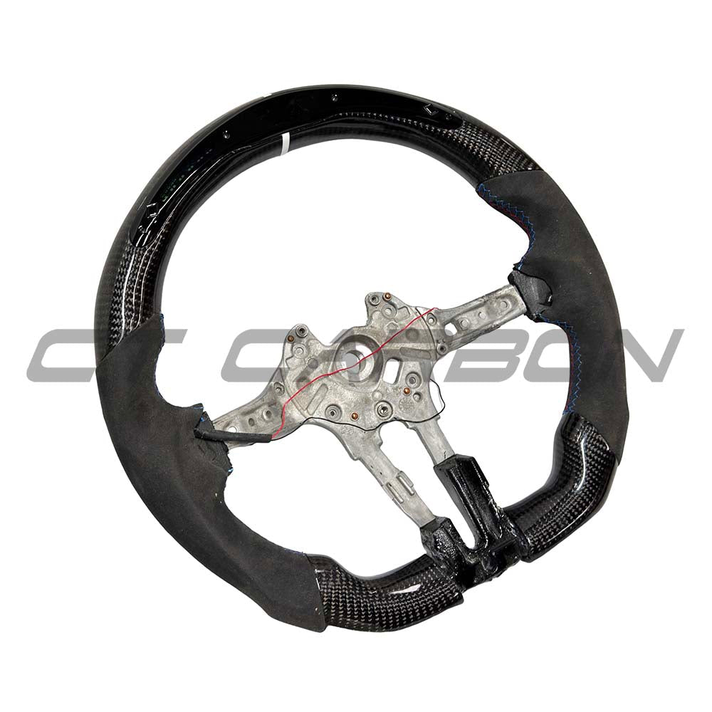 BMW Fxx Alcantara/carbon Fibre/led Flat Bottom Steering Wheel - view 3
