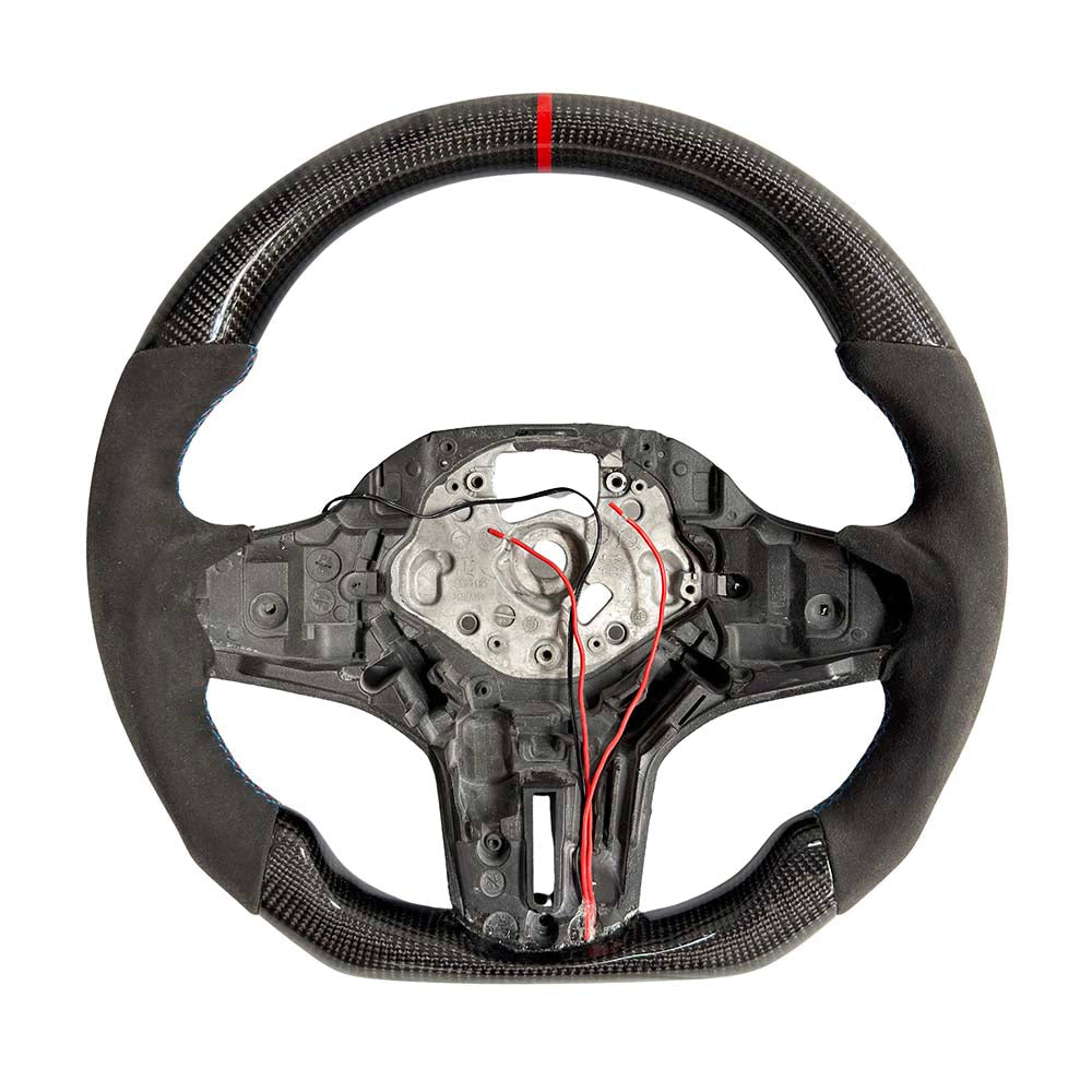 BMW Gxx Alcantara/carbon Fibre Flat Bottom Steering Wheel With Heating & Acc