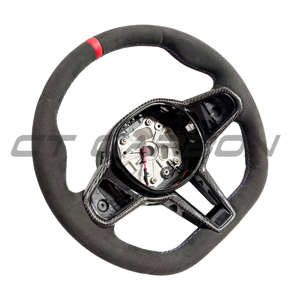 BMW Gxx Alcantara Flat Bottom Steering Wheel With Heating & Carbon Fibre Trim - view 2
