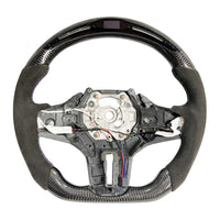 BMW Gxx Alcantara/carbon Fibre/led Flat Bottom Steering Wheel
