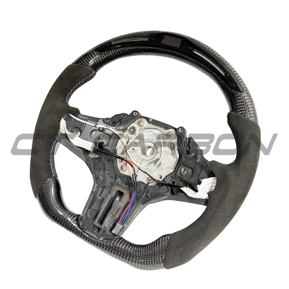 BMW Gxx Alcantara/carbon Fibre/led Flat Bottom Steering Wheel - view 3