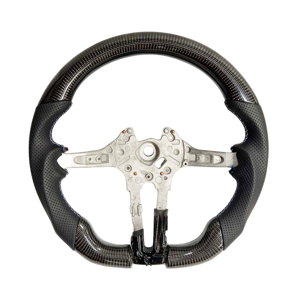 BMW Fxx Carbon Fibre / Leather Flat Bottom Steering Wheel