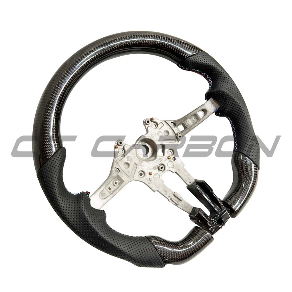 BMW Fxx Carbon Fibre / Leather Flat Bottom Steering Wheel - view 2