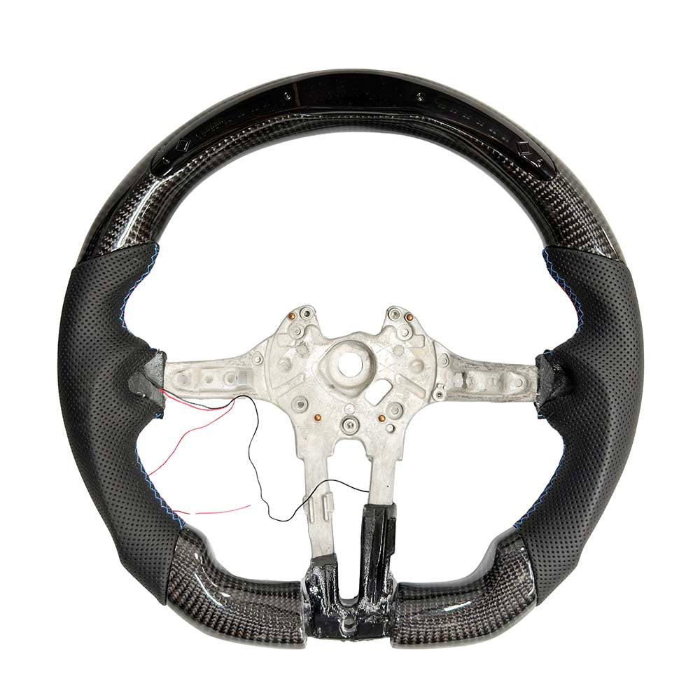 BMW Fxx Carbon Fibre/leather/led Flat Bottom Steering Wheel