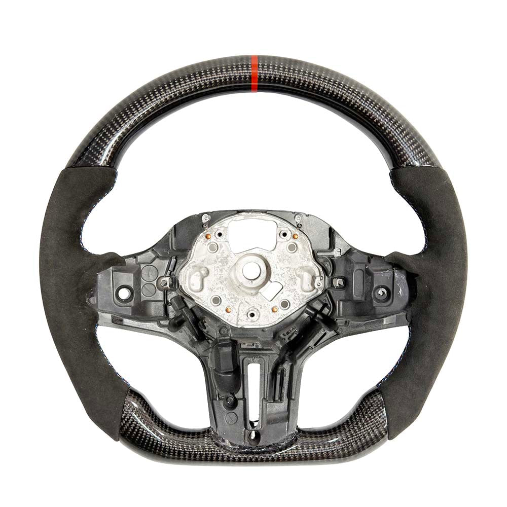 BMW Gxx Alcantara/carbon Fibre Flat Bottom Steering Wheel - V1