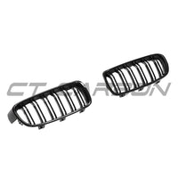 BMW F30/F31 3 Series Black Double Slat Grilles - view 2