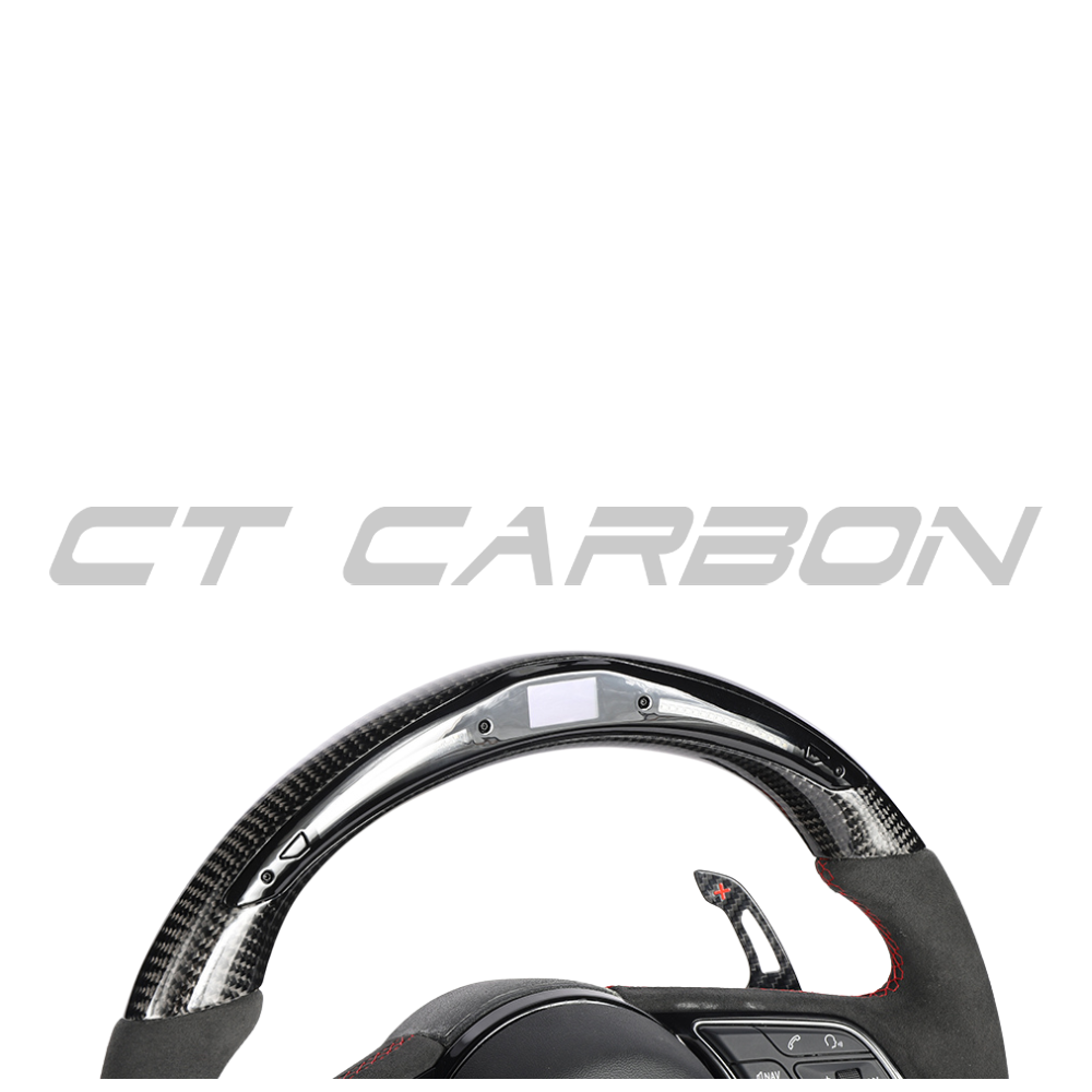 Audi B9 & 8V 2016-2024 Carbon Fibre / Alcantara Led Flat Bottom Custom Steering Wheel - view 4