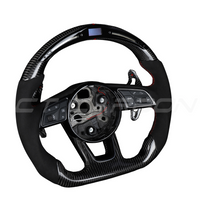 Audi B9 Carbon Fibre / Alcantara Led Flat Bottom Custom Steering Wheel - view 7