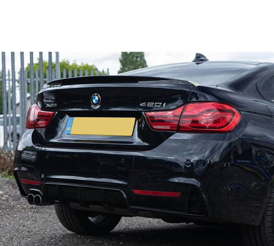 BMW 4 Series F32/F33/F36 Gloss Black Twin Left Exit Exhaust Diffuser - V2 - view 2