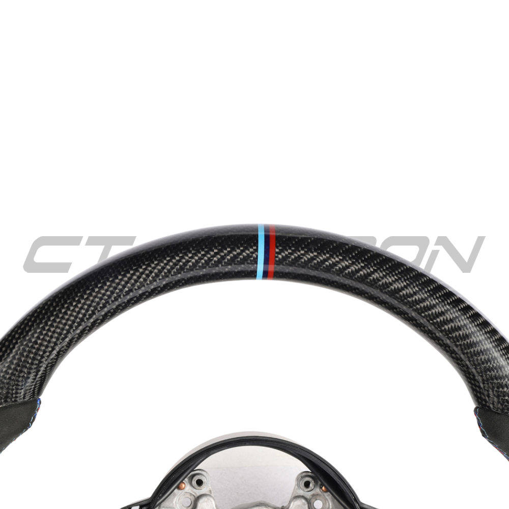 BMW Fxx Carbon Fibre & Alcantara Flat Bottom Custom Steering Wheel - view 3