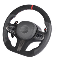 BMW G8X Leather / Alcantara Flat Bottom Custom Steering Wheel - view 2