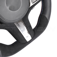 BMW G8X Leather / Alcantara Flat Bottom Custom Steering Wheel - view 4