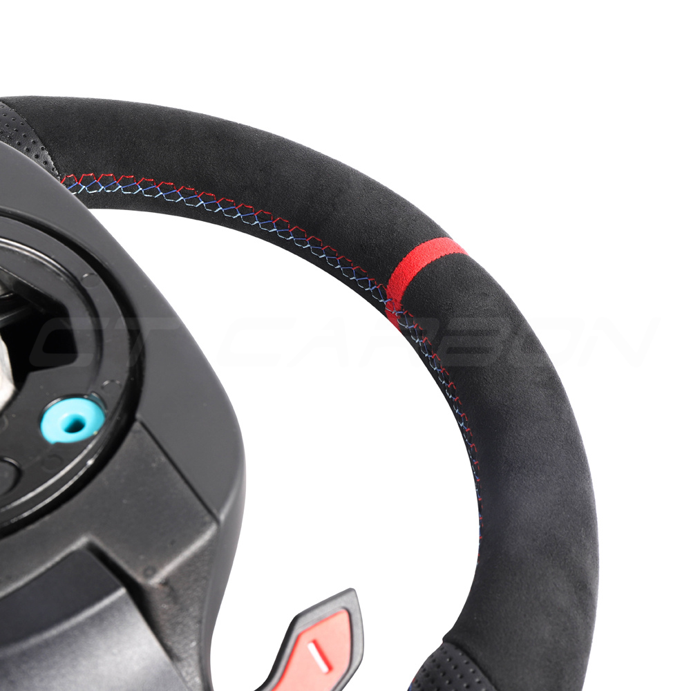 BMW G8X Leather / Alcantara Flat Bottom Custom Steering Wheel - view 6