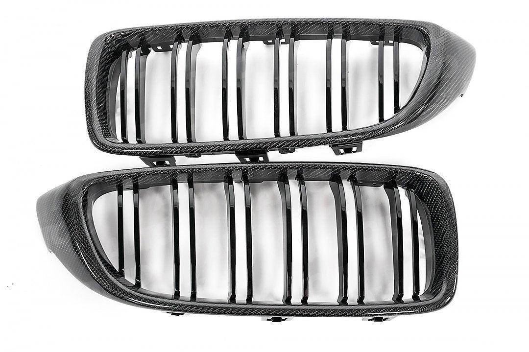 BMW 4 Series F32 F33, M3 F80 & M4 F82 F83 Carbon Fibre Double Slat Kidney Grilles by FORM (2014-2020) | Forge Automotive