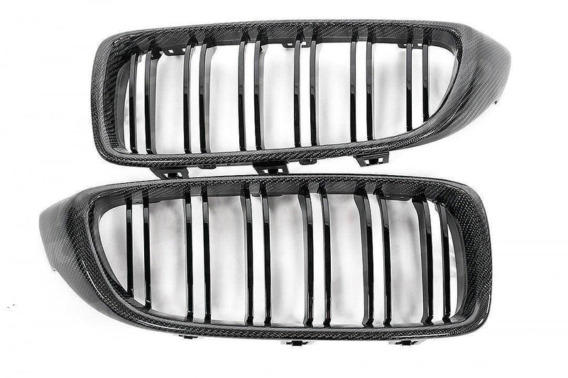 BMW 4 Series F32 F33, M3 F80 & M4 F82 F83 Carbon Fibre Double Slat Kidney Grilles by FORM (2014-2020) | Forge Automotive