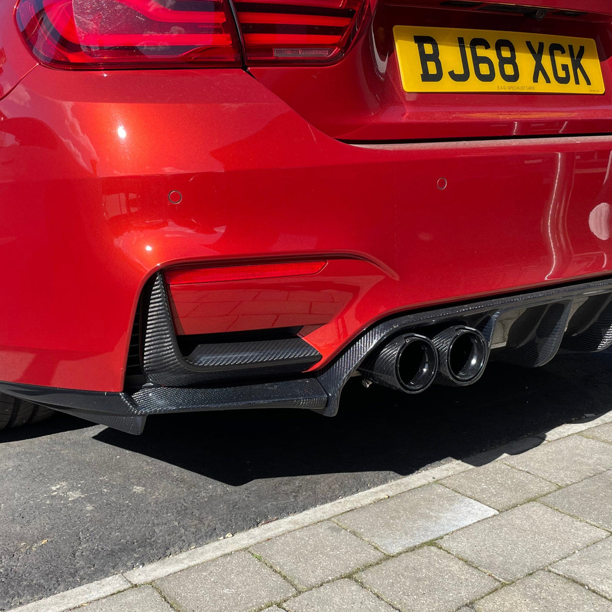 BMW M3 & M4 (F80/F82/F83) 2014-2020 Carbon Fibre Rear Bumper Canards - view 3