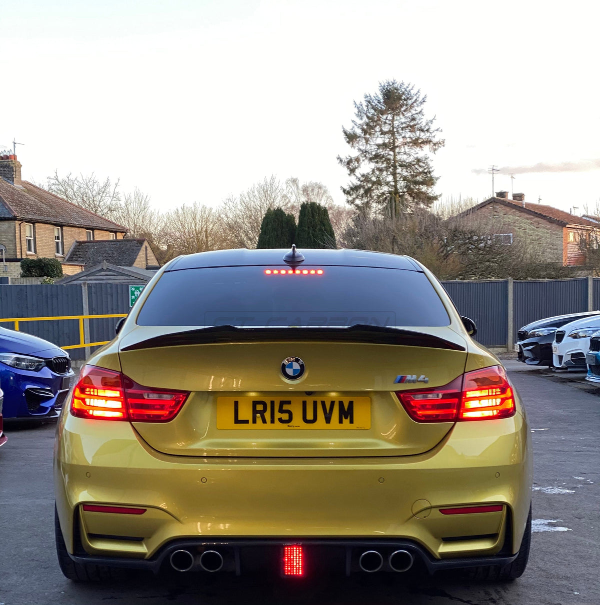 BMW M3/M4 (F80 F82 F83) Carbon Fibre Diffuser With Dtm Light - V5 - view 4