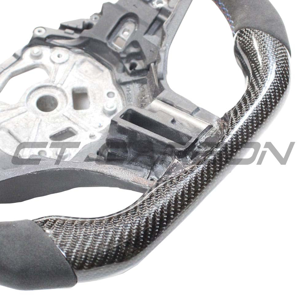 BMW Gxx Carbon Fibre / Alcantara Flat Bottom Custom Steering Wheel - view 3