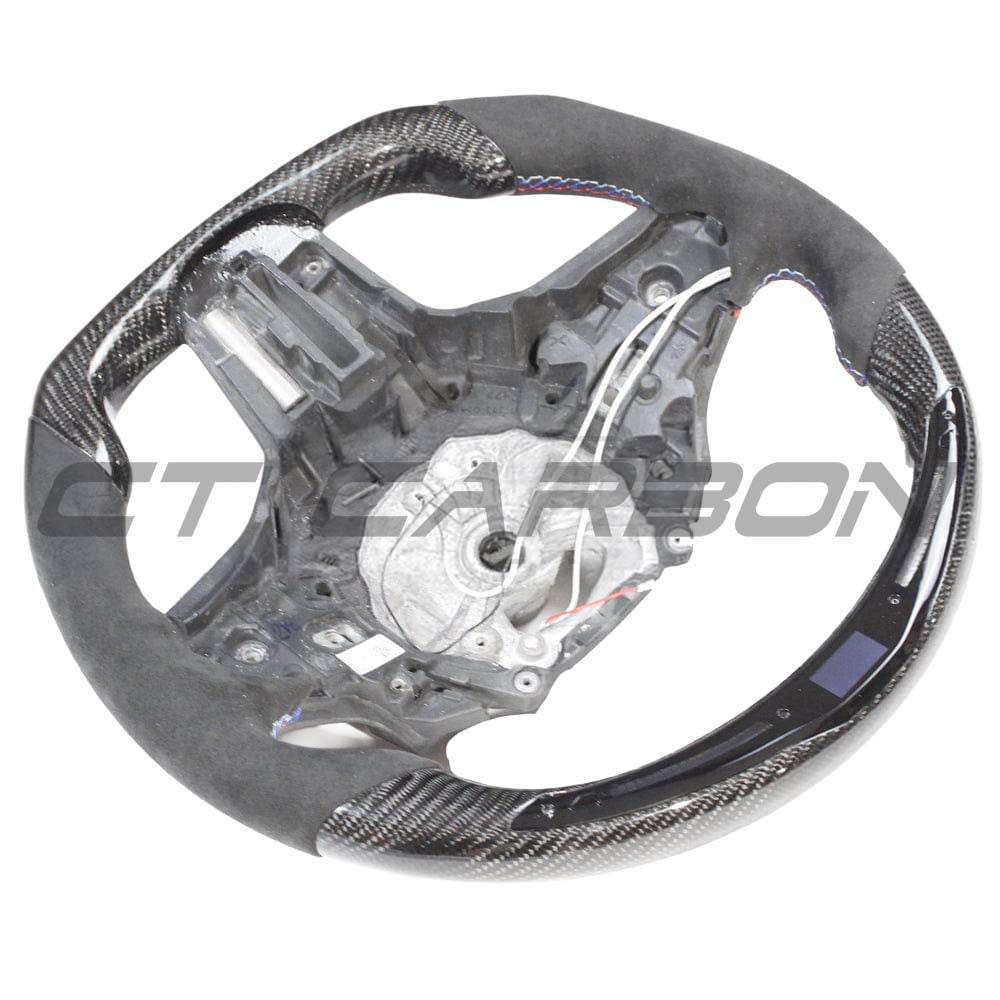 BMW Gxx M2,M3,M4 1,2,3,4 Series Carbon Fibre / Alcantara Led Flat Bottom Steering Wheel With Heating - view 4