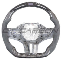 BMW Gxx M2,M3,M4 1,2,3,4 Series Carbon Fibre / Alcantara Led Flat Bottom Steering Wheel With Heating - view 2
