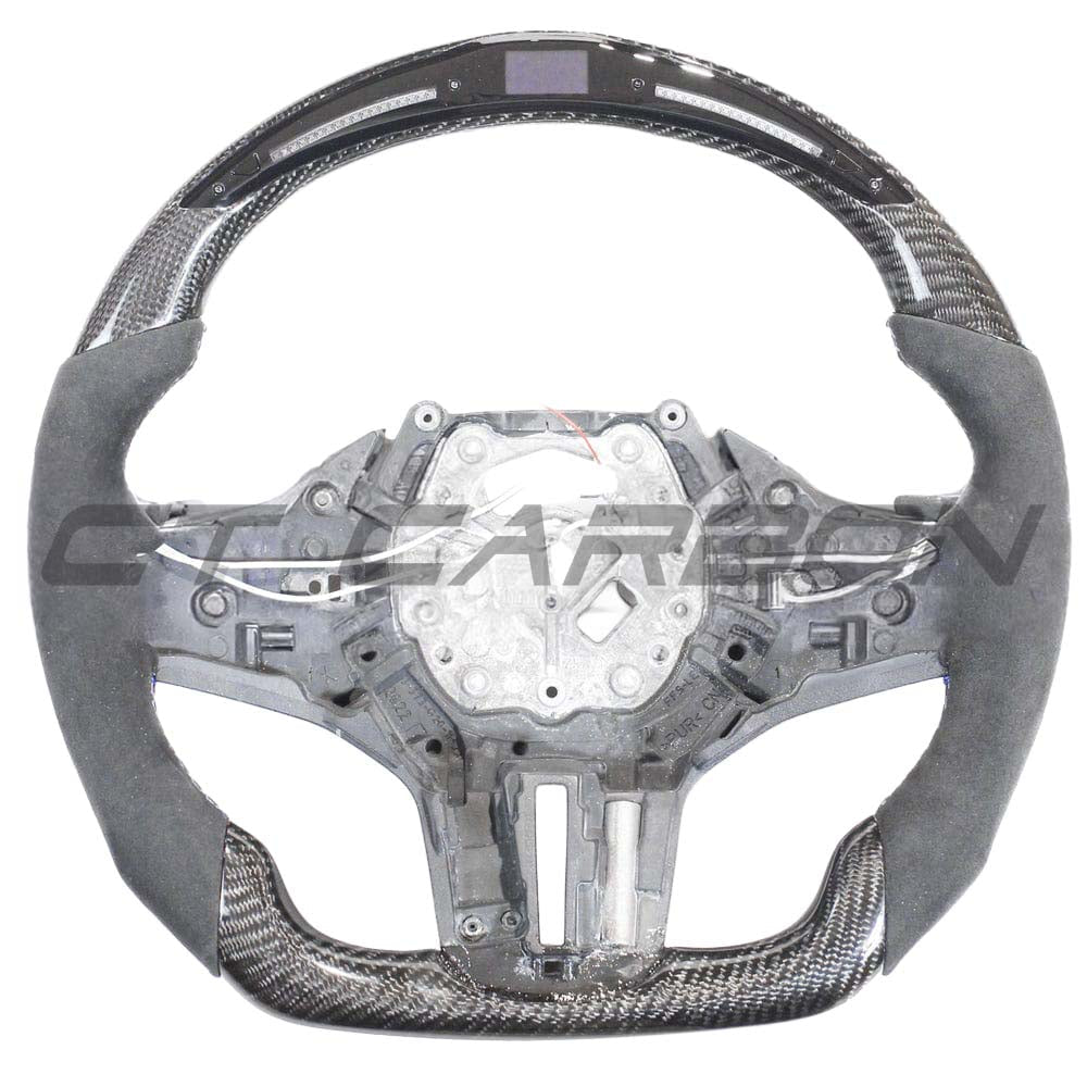 BMW Gxx M2,M3,M4 1,2,3,4 Series Carbon Fibre / Alcantara Led Flat Bottom Steering Wheel With Heating - view 2