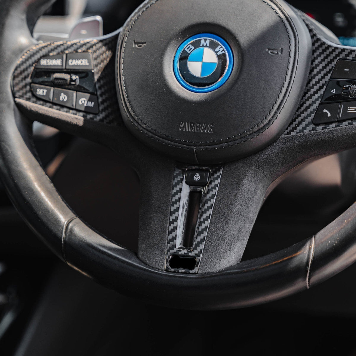 BMW G Series M Sport Carbon Fibre Alcantara Steering Wheel Trim by FORM | Forge Automotive