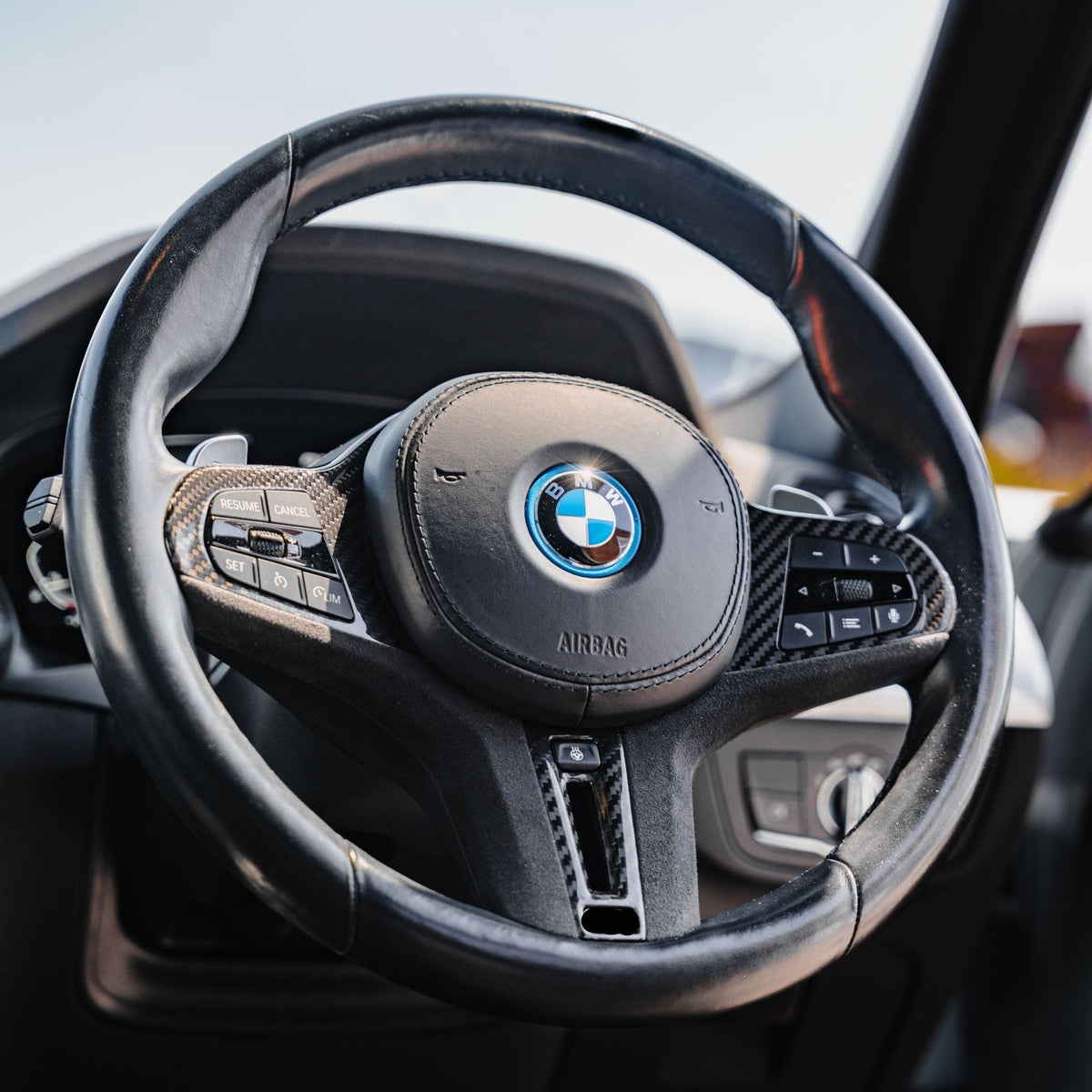BMW G Series M Sport Carbon Fibre Alcantara Steering Wheel Trim by FORM | Forge Automotive